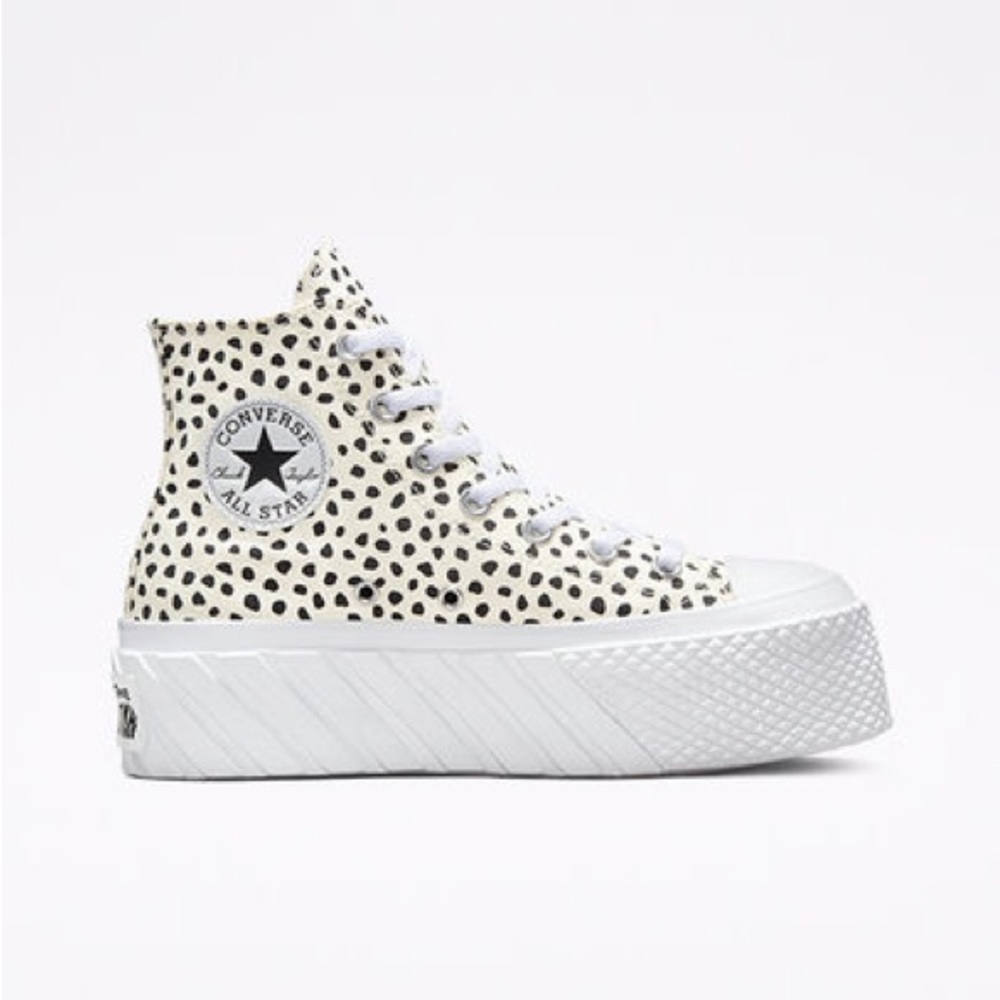 Converse Platform Patterned High Top Sneakers - Only Worn Once!